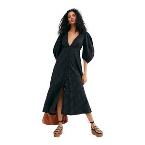 Free People Lydia Midi Dress Black size Small